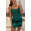 Elegant Spaghetti Straps Mermaid Applique Satin Jade Short Homecoming Dresses Online, OT341
