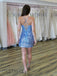 Sequin Lace-Up Halter Straps Short Homecoming Dresses, OT451