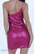 Simple Sequin One-Shoulder Short Homecoming Dresses, OT448